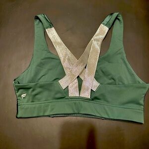 Fabletics Paige Low Impact Sports Bra Emerald Shine